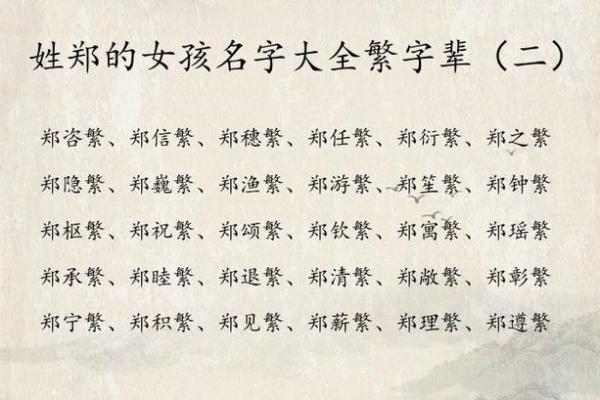 郑姓女孩名字大全-郑姓女孩起名字大全-郑姓名字大全姓名